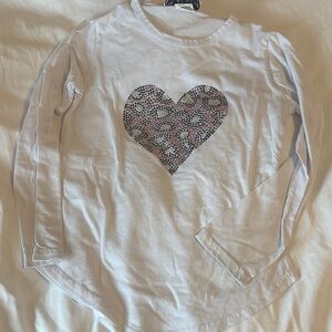Charming Heart Long Sleeve Tee - White